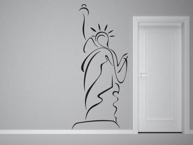 מדבקת קיר | פסל החירות בקווים