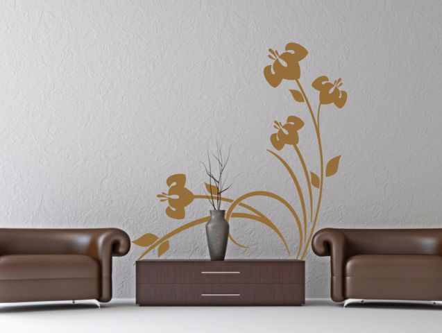 מדבקת קיר | פרחים דקורטיבים
