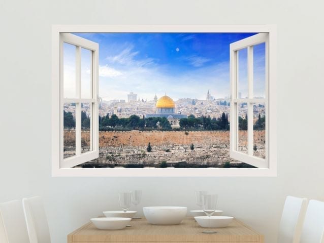 מדבקת חלון 3D | ירושלים