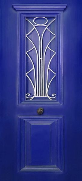 מדבקה לדלת יוונית כחול עמוק