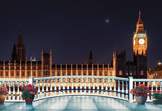 טפט | מרפסת תלת מימדית עם נוף של הביג-בן בלונדון