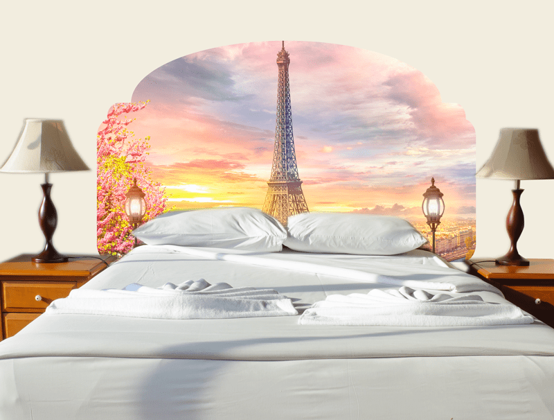 מדבקת קיר | ראש מיטה עם נוף לפריז