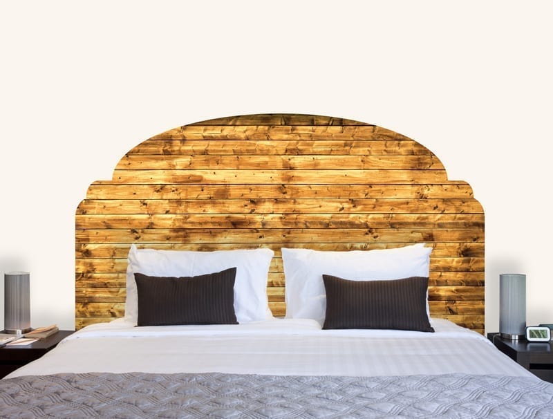 מדבקת קיר | ראש מיטה מעץ
