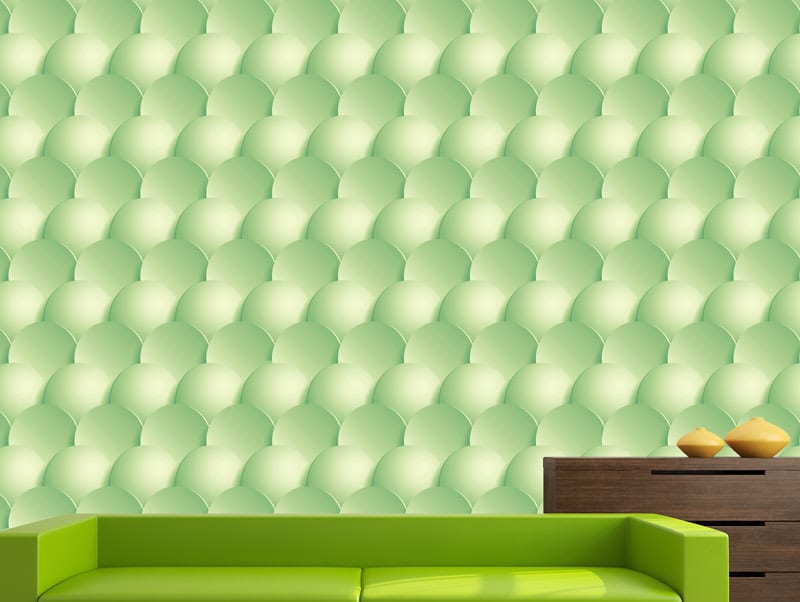 מדבקת טפט | עיגולים ירוקים תלת מימדיים