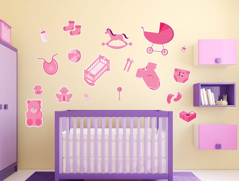 מדבקת קיר | חדר לתינוקת