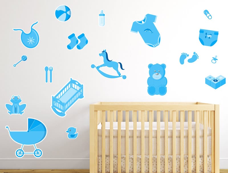 מדבקת קיר | חדר תינוק - כחול