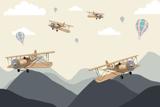 טפט - מטוסים וכדורים פורחים בהרים