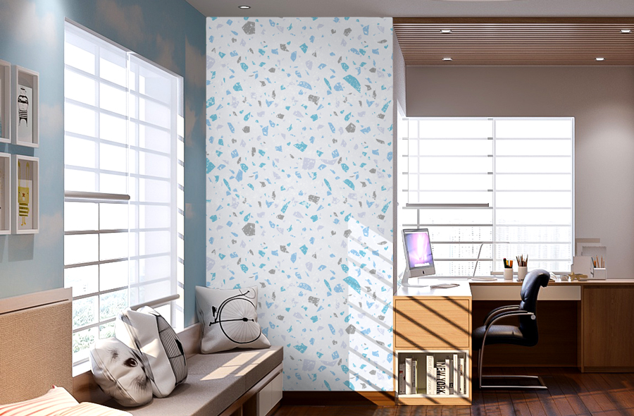 טפט - עיצוב מרצפת גווני תכלת