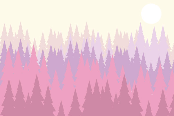 טפט | יער בצבעים סגול ורוד