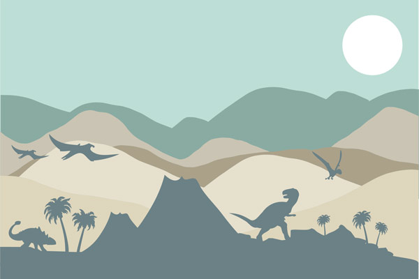 טפט | הדינוזאורים באים בטורקיז