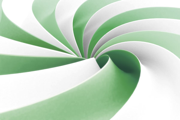 טפט | ספירלת תלת מימד בצבעים ירוק ולבן