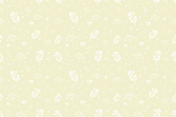 טפט - צמחים לבנים על רקע צהבהב