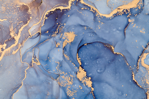 טפט – צורות שיש יוקרתי בצבעי תכלת וכחול זהב
