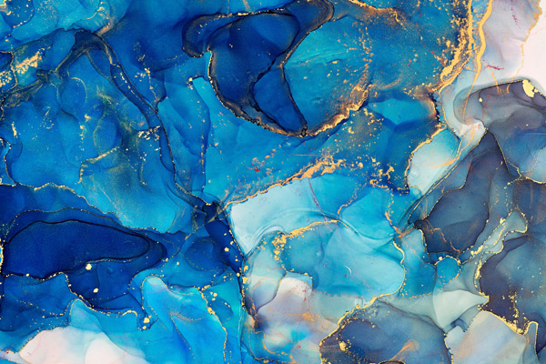 טפט – צורות שיש יוקרתי בצבעי כחול יוקרתי וזהב