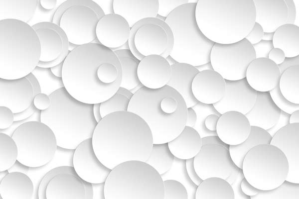 מדבקת טפט - עיגולים לבנים תלת מימדיים