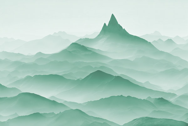 מדבקת טפט - הרים בצבע ירוק
