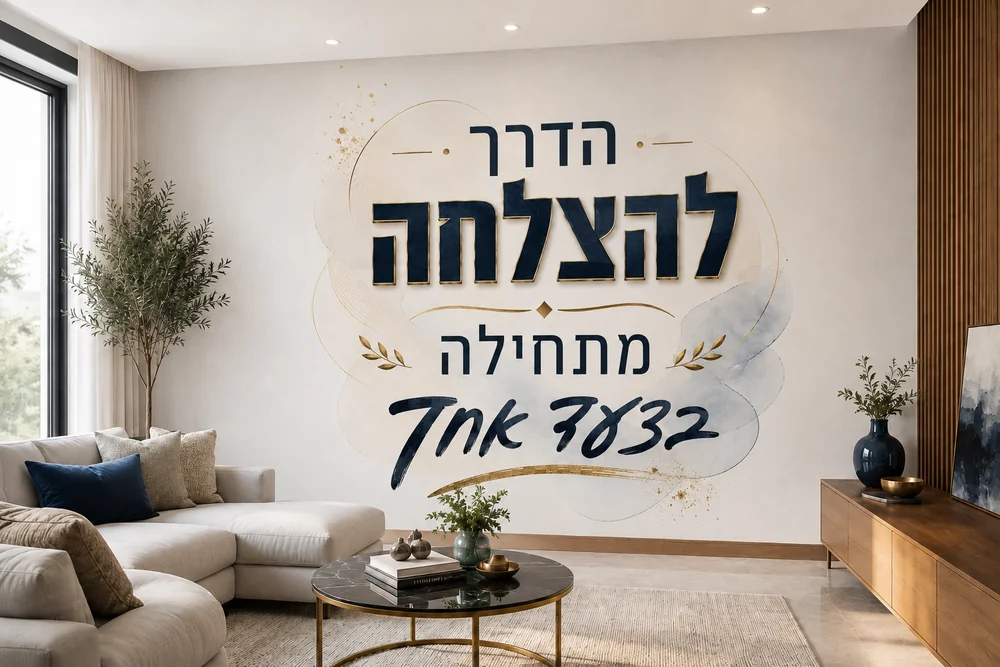 עיצוב טיפוגרפי עברי עם ציטוט על רקע עדין ומודרני, עם צבעים בהירים ומרגיעים.