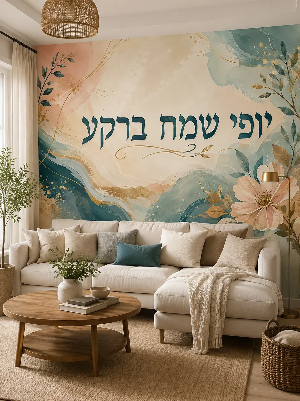 פרח ורוד על רקע מופשט