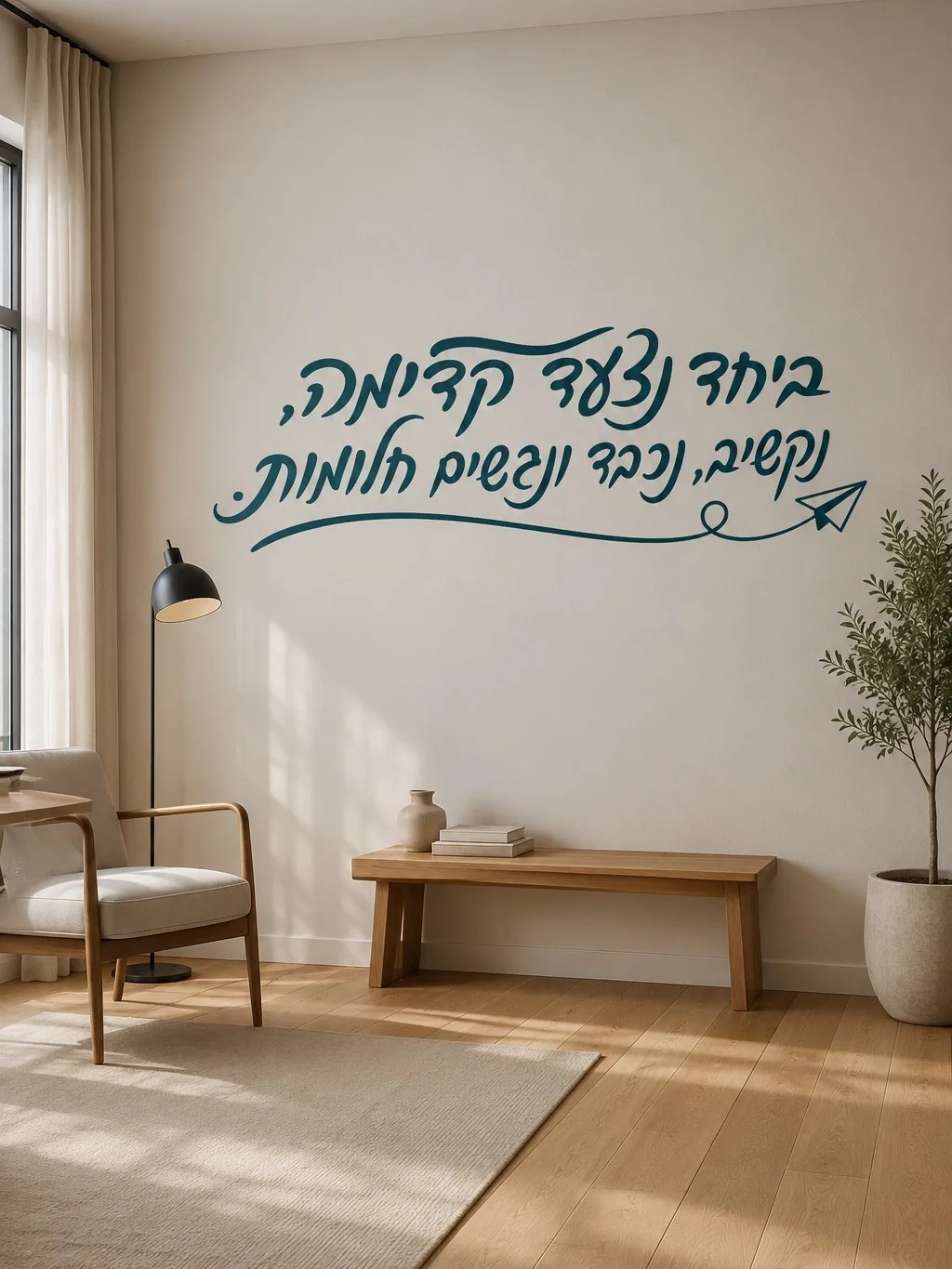 עיצוב בקווים נקיים עם מטוס נייר