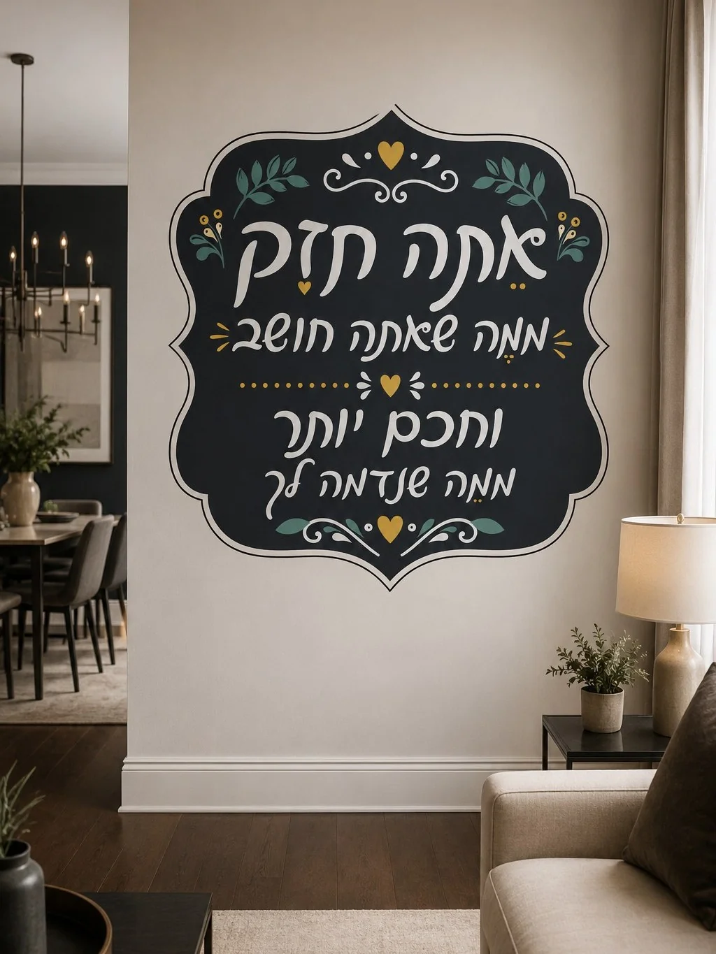 טקסט עברי דקורטיבי על מדבקה
