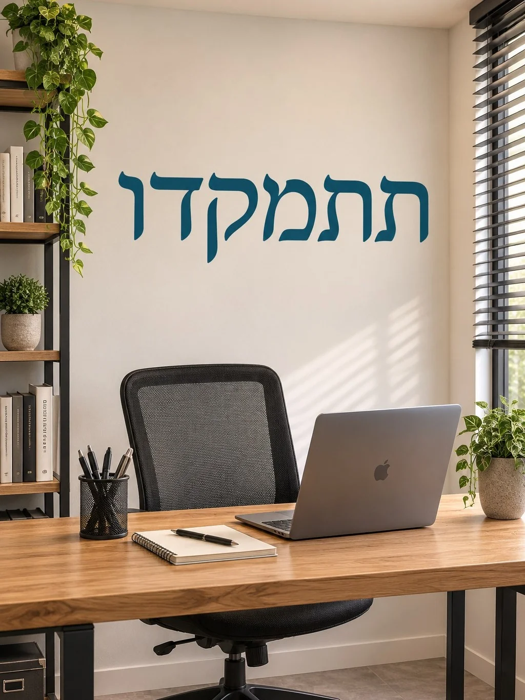 מדבקת עברית בעיצוב מינימליסטי