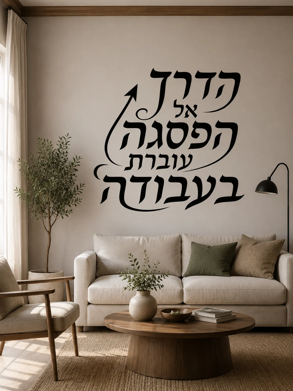קליגרפיה עברית עם חץ