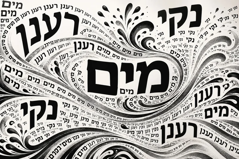 טקסט עברי בעיצוב גלי ודינמי, בצבעי שחור ולבן