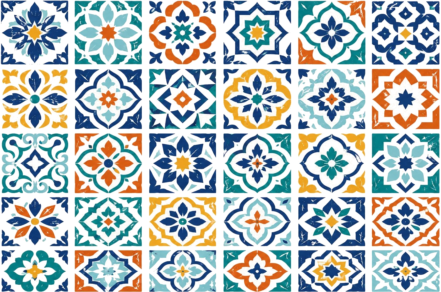 רשת אריחים גיאומטרית צבעונית