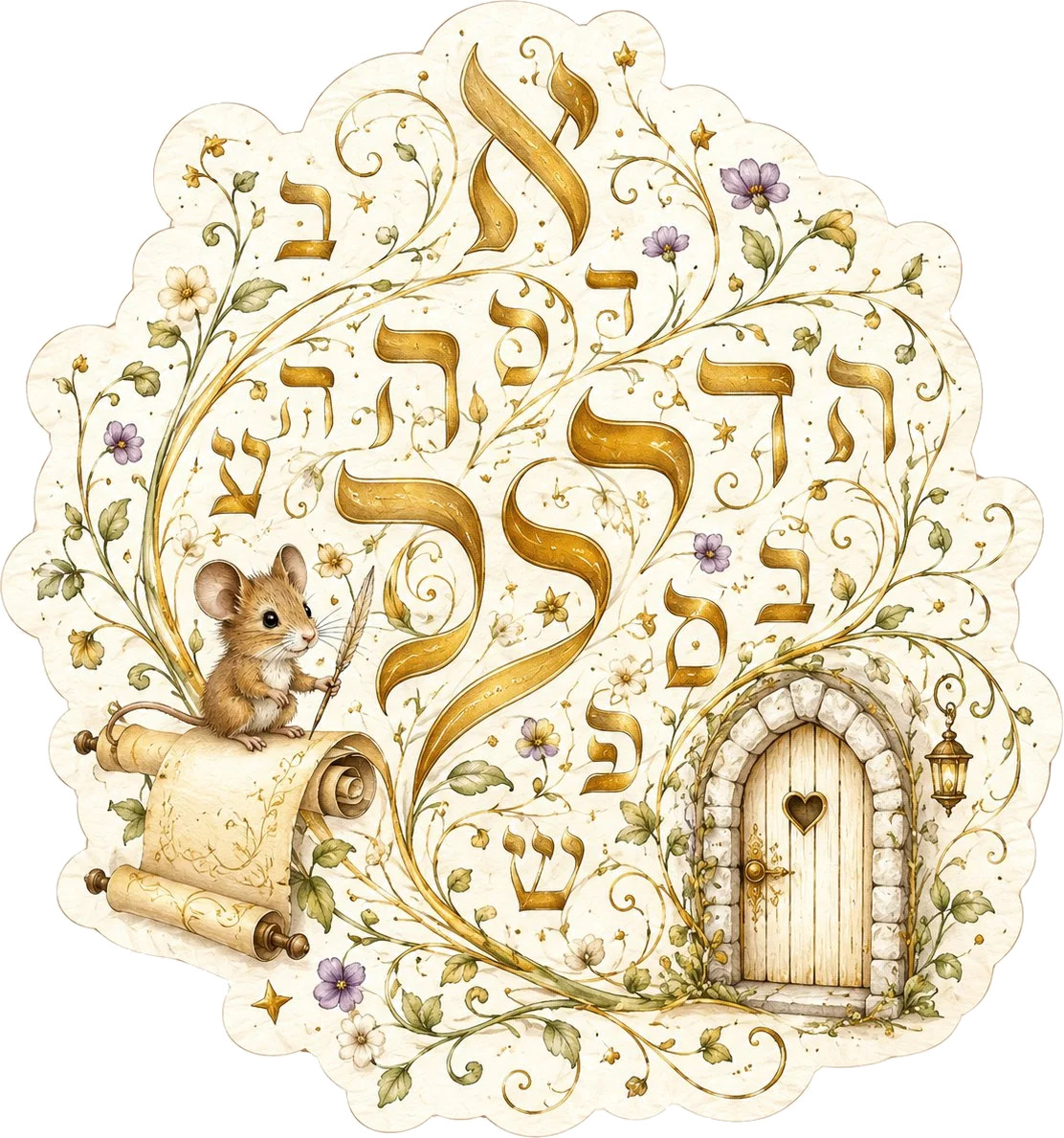 מדבקת עכבר על מגילה עתיקה