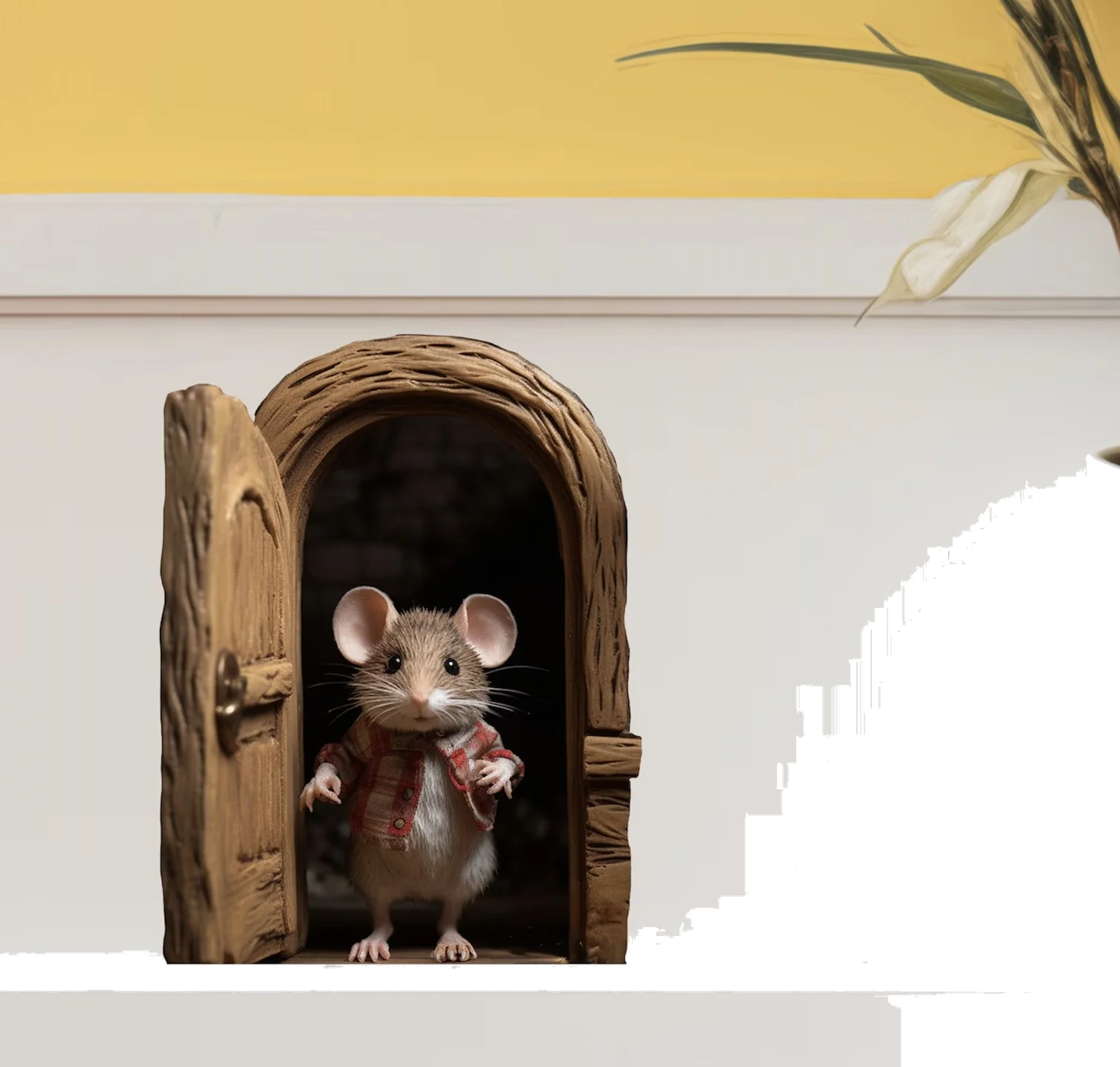 עכברון בפתח עץ