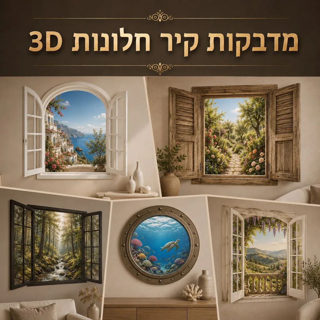 מדבקות קיר חלונות 3D