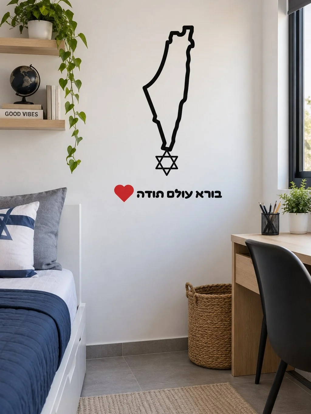 מפת מתאר עם מגן דוד