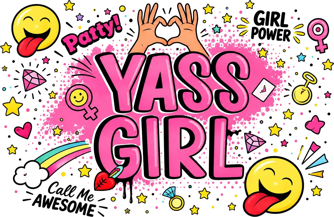 מדבקת צבעונית Yass Girl