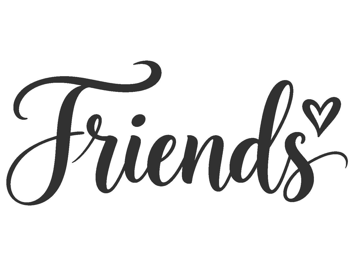 מילה 'Friends' עם לב מעל