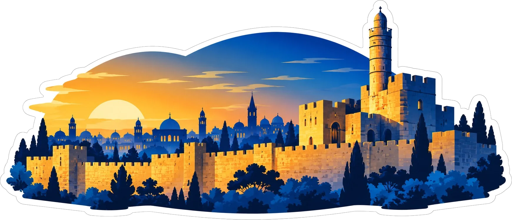 מגדל דוד בצבעים חיים